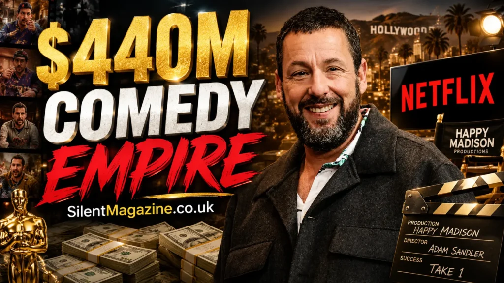 Adam Sandler Net Worth 2026 featured image showing Hollywood comedy success and Netflix entertainment empire