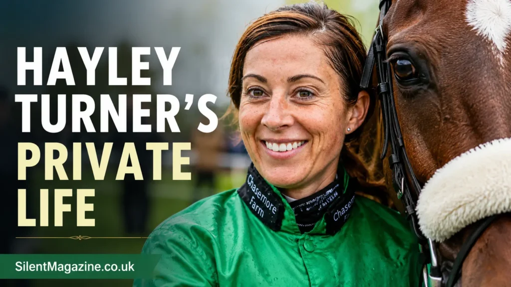 Is Hayley Turner in a relationship image showing British jockey smiling with horse at racetrack
