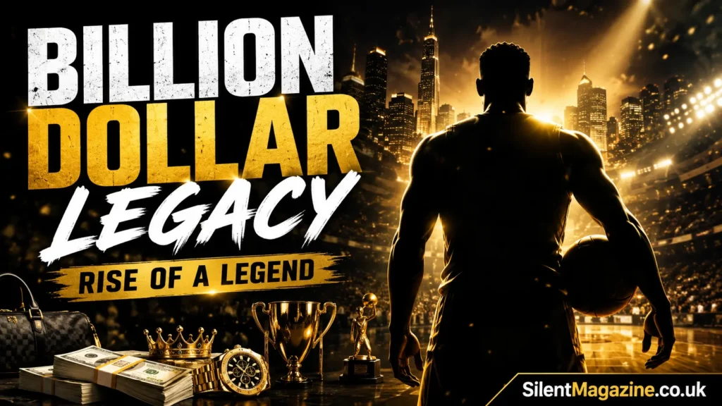 LeBron James net worth inspired cinematic sports thumbnail showing billionaire legacy, success, and luxury basketball theme