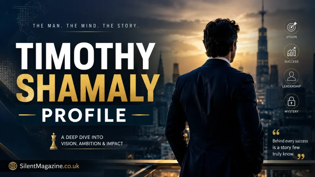 Timothy Shamaly profile featured image showing cinematic businessman silhouette with modern city background
