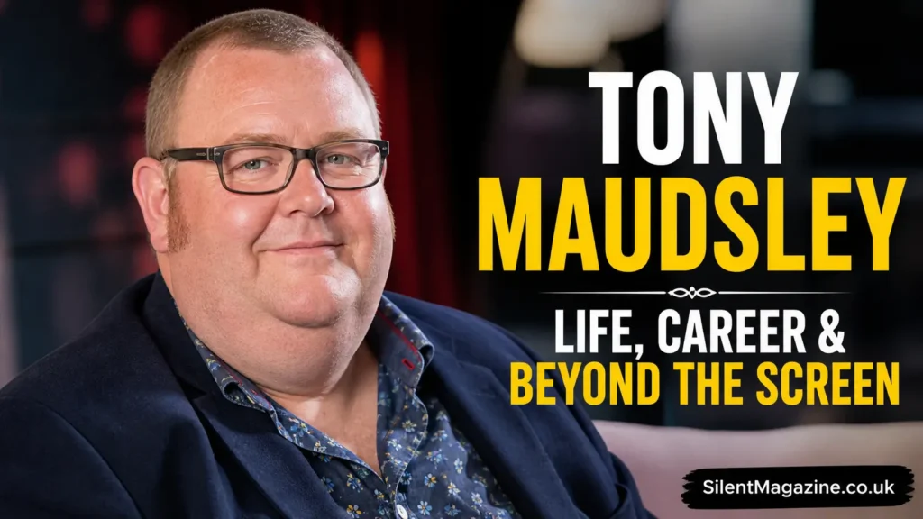 tony maudsley biography feature image with professional portrait and bold magazine style text