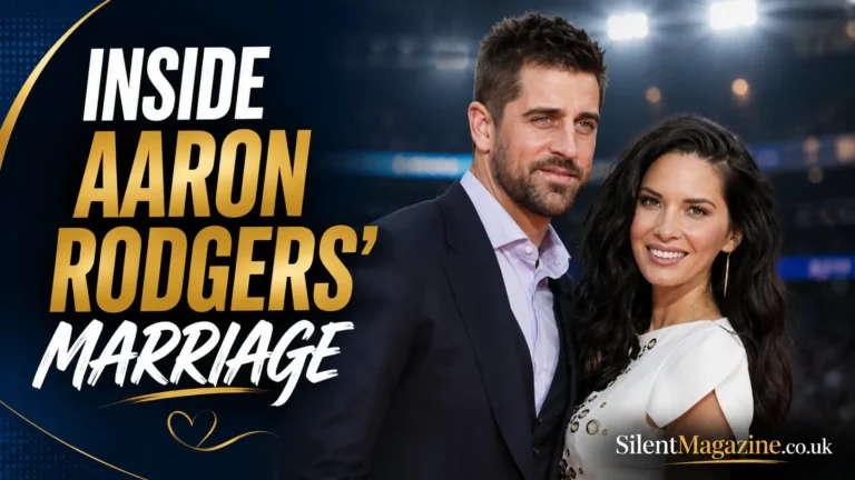 aaron rodgers wife featured image showing Aaron Rodgers and Brittani in a magazine-style design