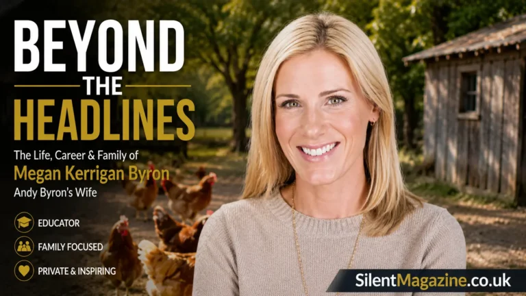 Andy Byron wife Megan Kerrigan Byron featured in a biography-style image highlighting her family, education career, and lifestyle