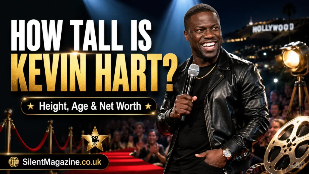 how tall is kevin hart comedian standing on stage spotlight hollywood background