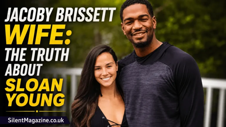 Jacoby Brissett wife Sloan Young featured in a biography-style image highlighting their relationship and personal story