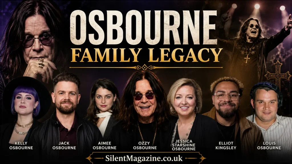 ozzy osbourne children featured image showing Ozzy Osbourne with his family and children in a professional editorial design