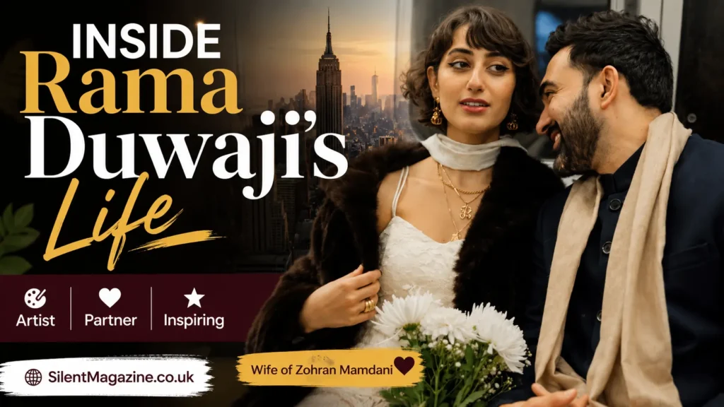 zohran mamdani wife Rama Duwaji with Zohran Mamdani in a featured biography image