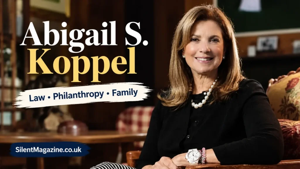 Abigail S. Koppel in a professional portrait highlighting her life, legal career, philanthropy, and family